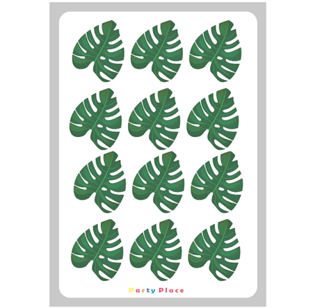 Stickers plancha Hojas de filodendro 12s 1u